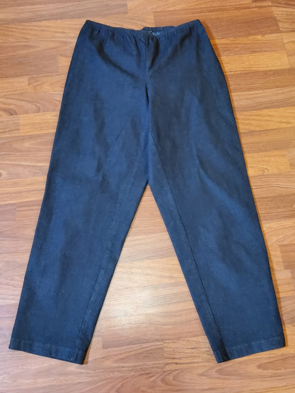 Eileen Fisher Blue Organic Cotton Side Zip Slim Ankle Pants Medium